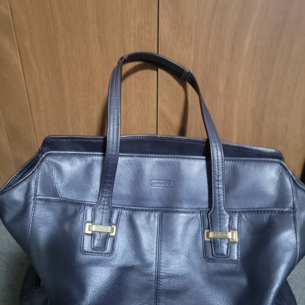 Metallic Blue Taylor Coach Alexis Carryall Tote